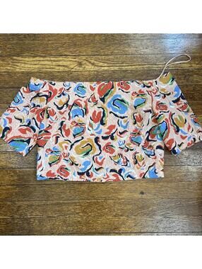 Saloni Women's Multi and Pink Crop-top